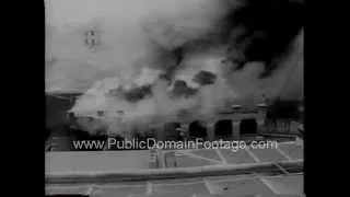 Deadly fire in Brussels Belgium 1967 Newsreel   www.PublicDomainFootage.com