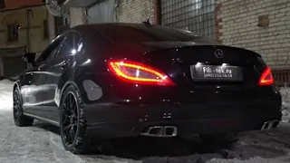 Выхлоп с отстрелами на Mercedes CLS350 W218