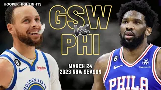 Golden State Warriors vs Philadelphia 76ers Full Game Highlights | Mar 24 | 2023 NBA Season