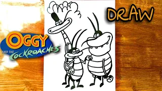 DRAWING COCKROACHES FROM OGGY & COCKROACHES| DRAWING JOEY,DEE DEE,MARKY | DRAWING PAPLU,JHAPLU,TAPLU