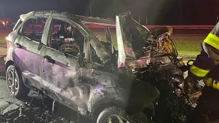 2 children hurt in fiery I-95 crash in Flagler County