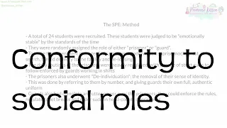 Conformity to social roles | Revision for A-Level Psychology