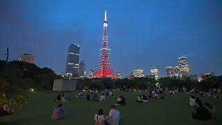 Evening to night walk at Daimon and Tokyo tower (with stairs)・4K HDR