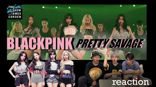 BLACKPINK - PRETTY SAVAGE ON THE LATE LATE SHOW WITH JAMES CORDEN REACTION! | รีแอคชั่น! | BABYBOSS