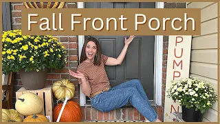 FALL 2022 FRONT PORCH CLEAN AND DECORATE WITH ME | SIMPLE AUTUMN PORCH DECOR IDEAS | PORCH MAKEOVER