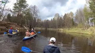 В походе. Сплав на байдарках по рекам Сережа и Тёша.