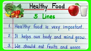 5 lines on Healthy Food Essay in English | Essay on Healthy Food in English 5 lines | Healthy Food