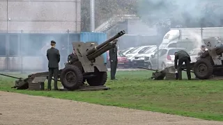 21 Saluutschoten voor president  Mattarella van Italië - Marineterrein / Amsterdam