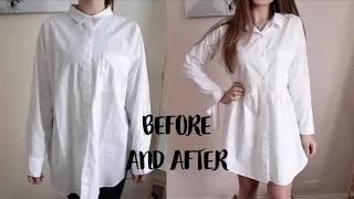 Super Easy Shirt Refashion, Recycle / Как Перешить 2 Рубашки в Платье