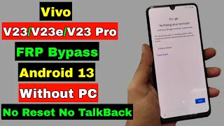 Vivo V23/V23E/V23 Pro FRP Bypass Android 13 Without PC | Vivo V23/V23E/V23 Pro FRP Unlock Android 13