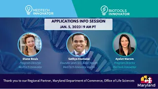 Applications Info Session: MedTech Innovator / BioTools Innovator