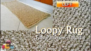 How to Crochet a Loopy Crochet Rug - How to Crochet a Rug - Crochet Rug Tutorial Left Handed