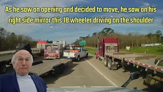American Truck Drivers | Close call from 18 wheeler driving on the shoulder, Bad Moments on the road