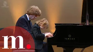 Yelisey Mysin, 10, and Ivan Bessonov, 18, perform the Mozart-Volodos Turkish March