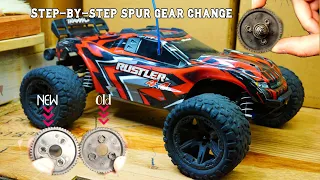 Step by Step how to change a spur gear  Traxxas Rustler 4x4 vxl Slash 4x4 VXL Stampede 4x4 vxl