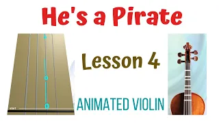 🦜 🏴‍☠️ 🤯 HE'S A PIRATE 🔫 💣 Learn how to play the violin without notes. ANIMATED VIOLIN 🔢 🎻 LESSON 4