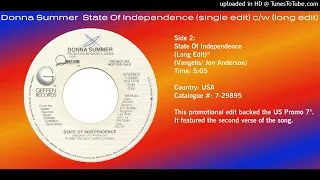 Donna Summer -  State Of Independence (Long Edit)