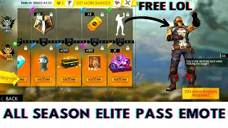 FREE FIRE ALL ELITE PASS EMOTE | FREE FIRE SEASON 1 TO 20 ALL ELITE PASS EMOTE | FREE FIRE ALL EMOTE