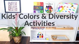 Kids' Colors and Diversity Activities, Books, and Montessori Shelves