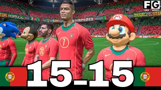 FIFA 24 | SUPER MARIO, RONALDO, MESSI, MICKEY MOUSE AND ALLSTARS | PORTUGAL 15-15 PORTUGAL