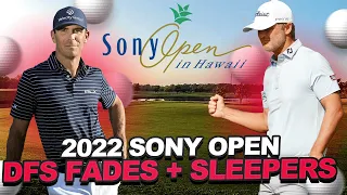 2022 Sony Open Draftkings DFS Golf Fades + Sleeper Picks