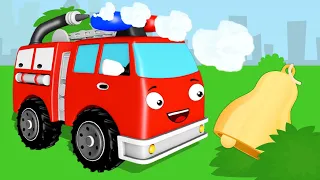 The Red Fire Truck plays HIDE and SEEK | Emergency Vehicles - Cars Cartoon for kids