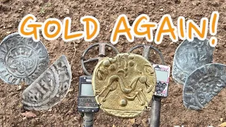 MY BEST FIND EVER! 2ND GOLD COIN THIS YEAR! FULL GOLD STATER FOUND METAL DETECTING