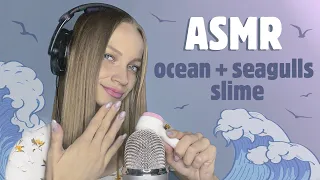 ASMR slime, OCEAN & SEAGULLS / АСМР звук ОКЕАНА и ЧАЕК, слайм