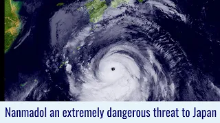 Typhoon Nanmadol likely to bring destructive winds over Kyushu tomorrow