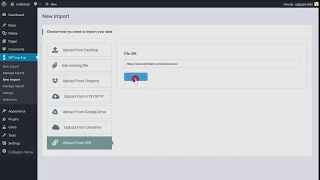 WordPress Import Export Plugin Upload file from URL