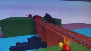 Robles train crashes on a trestle