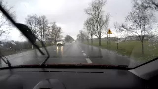 30-03-2015 Driving Peugeot 206 In Hail (Grad)