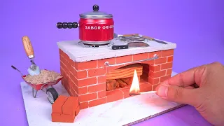 Make an Amazing Mini Wood Stove with Mini Bricks and a Cookware