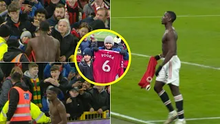 Paul Pogba give his shirt to Young Man United Fan at full-time after MAN UTD'S 2-0 Brighton