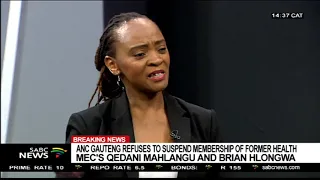 Christine Nxumalo angered by ANC's decision not to suspend Mahlangu, Hlongwa