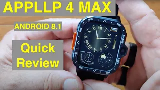 LOKMAT APPLLP 4 MAX Square Android 8.1 Dual Cams 4GB/64GB 4G Smartwatch: Quick Overview