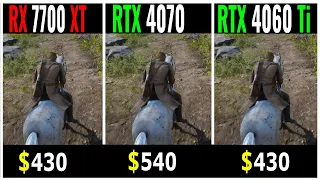 RTX 4070 vs RX 7700 XT vs RTX 4060 Ti - Test in 20 games at 1080P 1440P 4K