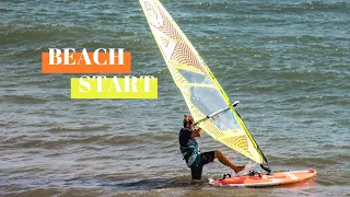 How to make a windsurfing Beach Start! The best technique for all conditions.