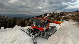 Snowcat Digs Out Pass! 12 ft Deep, May 22nd, Utah! PistenBully 400