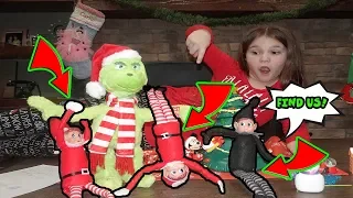 HIDE And SEEK With The Mean Elf On The Shelf And His Family!