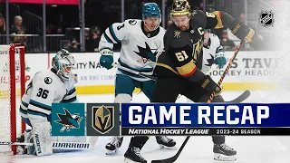 Sharks @ Golden Knights 12/10 | NHL highlights 2023