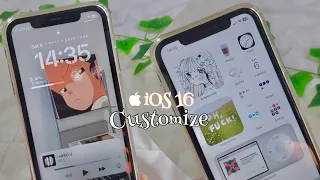 iOS16 aesthetic customization! dark theme 🖤 | custom lock screen, widgets, icons tutorial