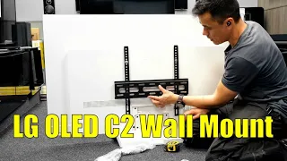 LG OLED C2 Wall Mount Install, How to Mount on a Fixed Flat Bracket