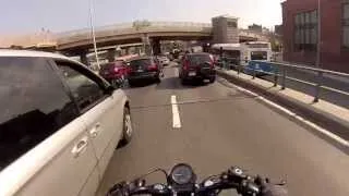 Harley Davidson 2012 Forty Eight Fighting through NYC Traffic on FDR NYC Bx48 Vlog GoPro Hero3