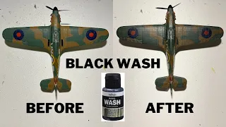 Making scale model more realistic using black wash