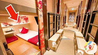 Cheap Japanese-Style CAPSULE HOTEL in Osaka 😴 🛏 Hotel Cargo Shinsaibashi Travel vlog カプセルホテルカーゴ心斎橋