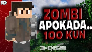 100 KUN ZOMBI APOKALIPSIS ◼ MINECRAFT ◼ 8-9 KUNLAR