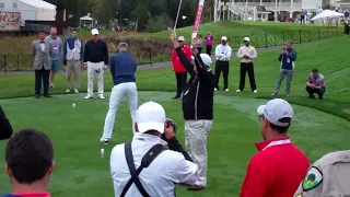 Steph Curry tees off at 2016 Safeway Open PGA Pro Am at Silverado County Club, Napa, Ca