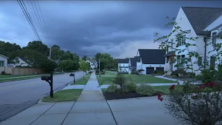 Walking American Neighborhoods with Storm Clouds Ahead | Nature Sounds for Sleep and Study