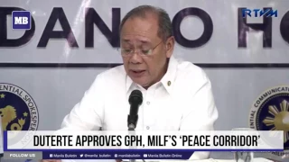 Duterte approves GPH, MILF’s ‘Peace Corridor’